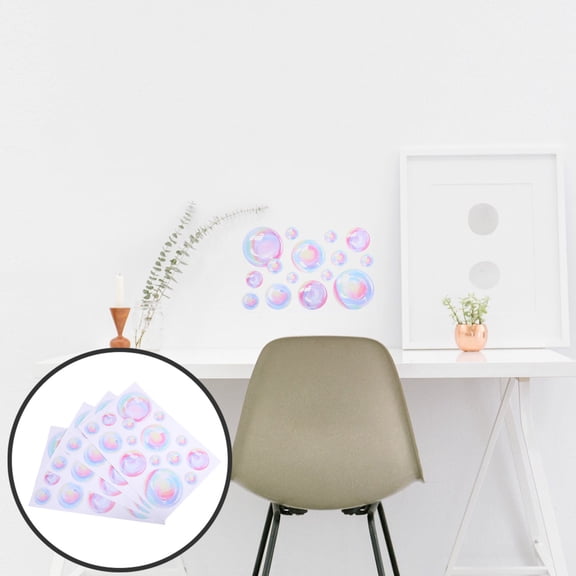 ULTNICE Home Decor Stickers 4Pcs PVC Round Dot Bubble Removable Wall Decals for Bathroom