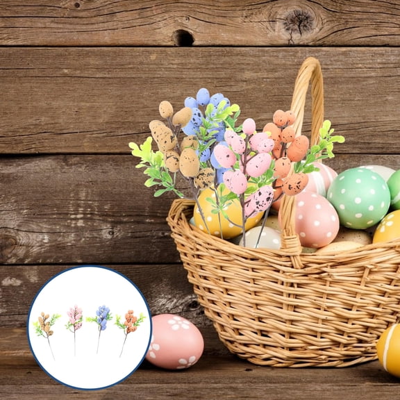 ULTNICE 4Pcs Easter Egg Ornament in Assorted Colors for Home Decor and DIY Handmade Easter Wreaths