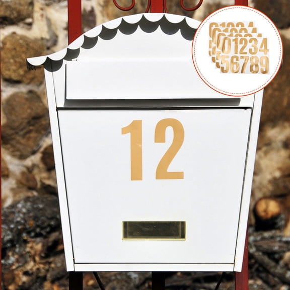 ULTNICE 4Sets Paper Number Stickers Elegant Design for Outdoor Environments Rain Snow Sunlight Mailbox Identification
