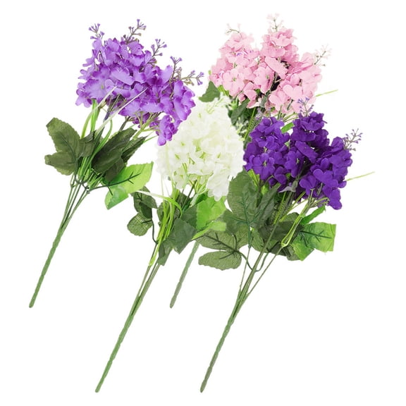 ULTNICE 4pcs Artificial Flowers Decoration Faux Floral Stems Beige Cloth Hotel Decoration