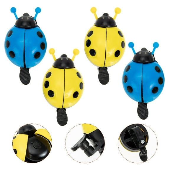 ULTNICE 4pcs Cute Bike Bell Metal Yellow Crisp Sound for Bike Accessories