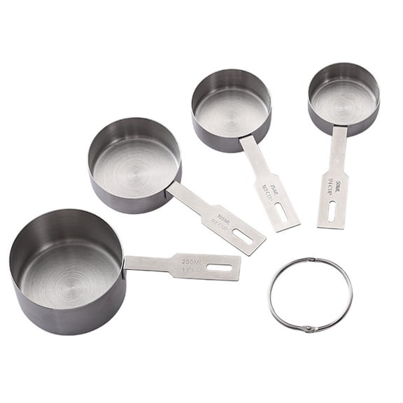 ULTNICE 4Pcs Stackable Stainless Steel Measuring Cups Home Use for Liquid and Dry Ingredients