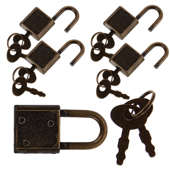 ULTNICE 5 Sets of Rectangular Wood Case Latch Iron Dark Brown for Role-playing