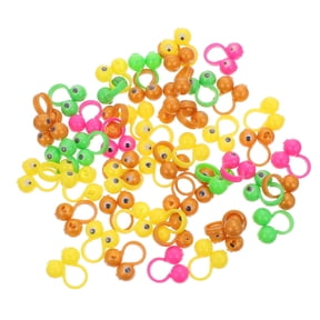 ULTNICE 50Pcs Eyeball Rings Plastic Assorted Color for Teaching Aid and Puppet Theater