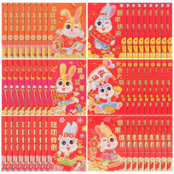 ULTNICE 54pcs Chinese New Year Red Packets Money Storage for