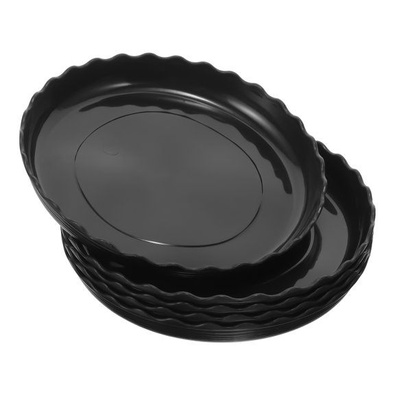 ULTNICE 5Pcs Plastic Plant Drainage Tray Black Round Planter Saucers Protect Surfaces from Water