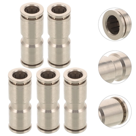 ULTNICE Quick Connect Air Hose Fitting Silver 5Pcs 1.4X0.46X0.46in Nickel-Plated Copper