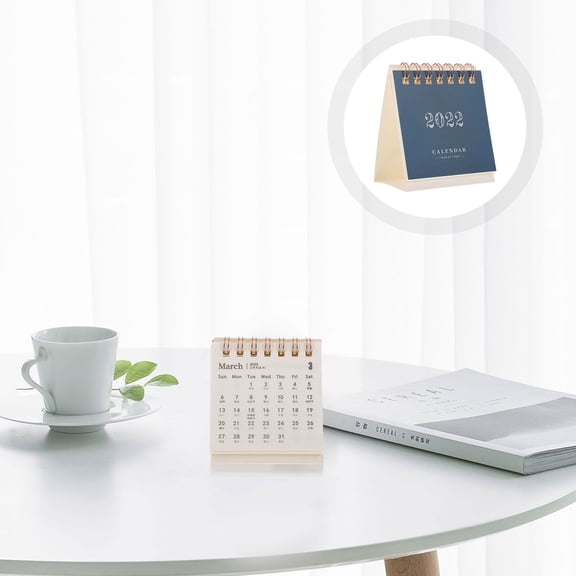 ULTNICE 5Pcs Paper Table Calendar Navy Paper Monthly Calendars for Office Use