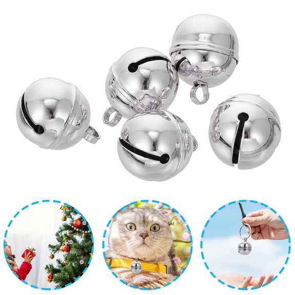 ULTNICE 5Pcs Plated Silver Copper Bells DIY Crafts Accessories for Festive Home Party Table Centerpieces Decor
