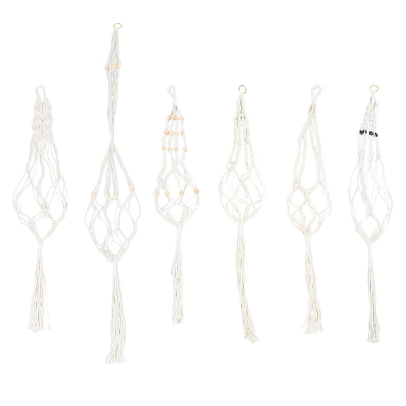 ULTNICE 6 Pack Plant Hanger Macrame Rope Hanging Basket Cotton Linen Sling Wall Decor Plant Holder Woven For