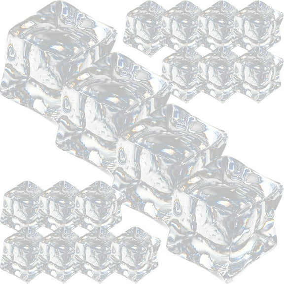 ULTNICE 60Pcs Reusable Ice Cube Transparent Ice Cube Model for General Users Events