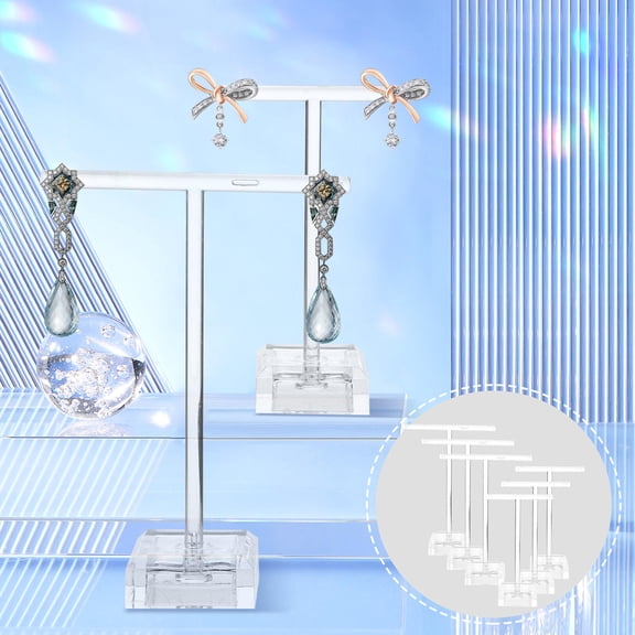 ULTNICE 6Pack Acrylic Display Holder for Jewelry in Elegant Design for Personal Use and Retail