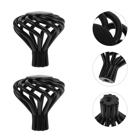 ULTNICE 6Pcs Birdcage Door Knobs Furniture Handle Black Zinc Alloy for Furniture Makers