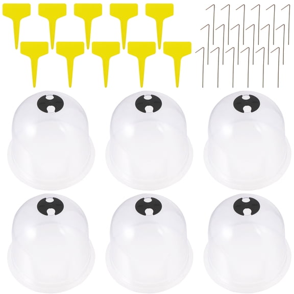 ULTNICE 6Pcs Dome Protector PVC Cover for Plants with Moisture Retention and Weather Resistance
