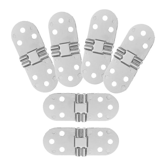 ULTNICE 6Pcs Fold Down Hinge Polished Finish Durable for Hidden Compartments