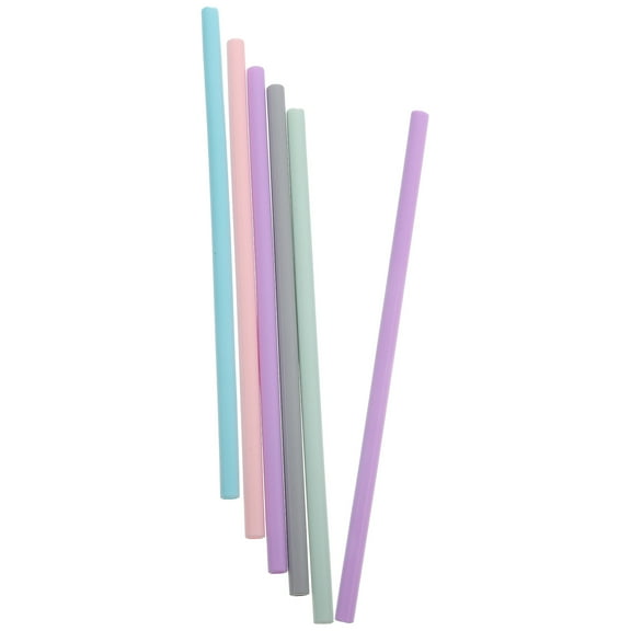 ULTNICE 6Pcs Reusable Silicone Straw Assorted Color For Indoor and Outdoor Homes