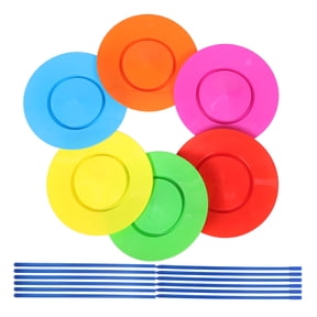 ULTNICE Plastic Spinning Plates with Sticks, Circus Party Favors, Assorted Colors, for Performances