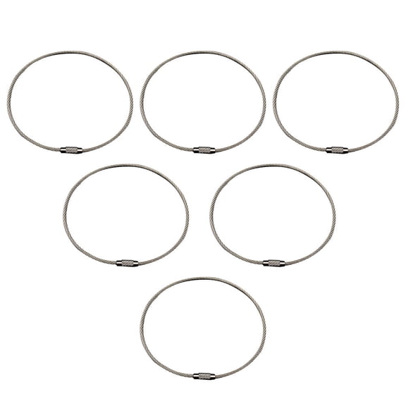 ULTNICE 6pcs Stainless Steel Hooks for Fishing Wire Rope Ring Simple Hanging Use