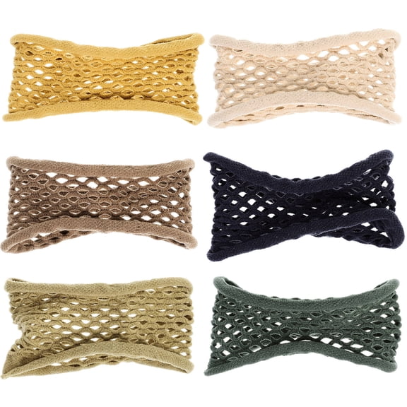 ULTNICE 6pcs Wide Edge Towel Hair Bands For Women High Elasticity Ponytail Holders Lake And Hair Accessories For Thick