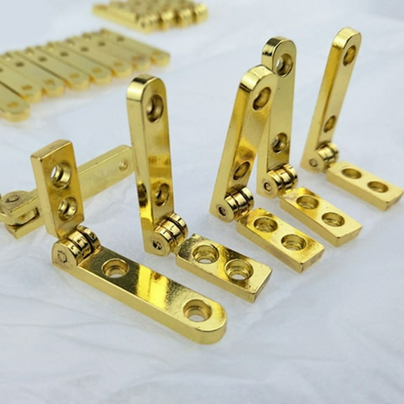 ULTNICE 8PCS Box Hinges Woodworking Zinc Alloy Golden for Home Use Handyman