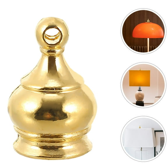 ULTNICE 8Pcs Golden Crown-shaped Zinc Alloy Lamp Finial for Home Decor and Craft Projects