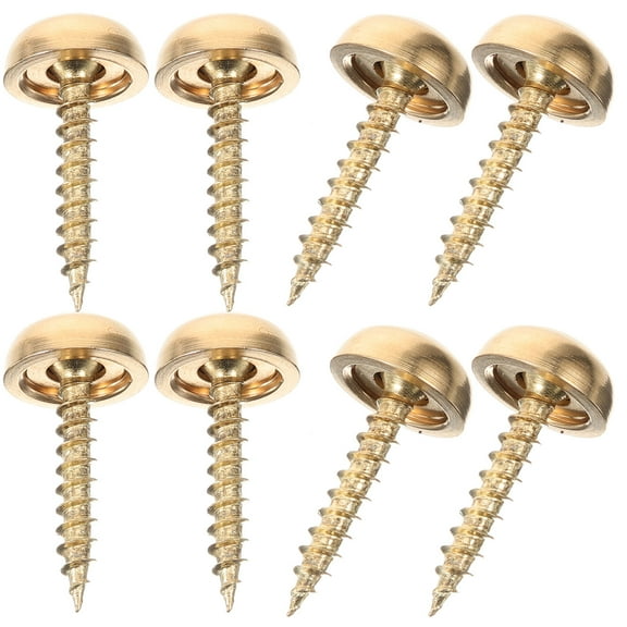 ULTNICE 8Pcs Practical Design Golden Brass Screw End Caps for Furniture and Mirror Protection 2.10X1.30X1.30Cm