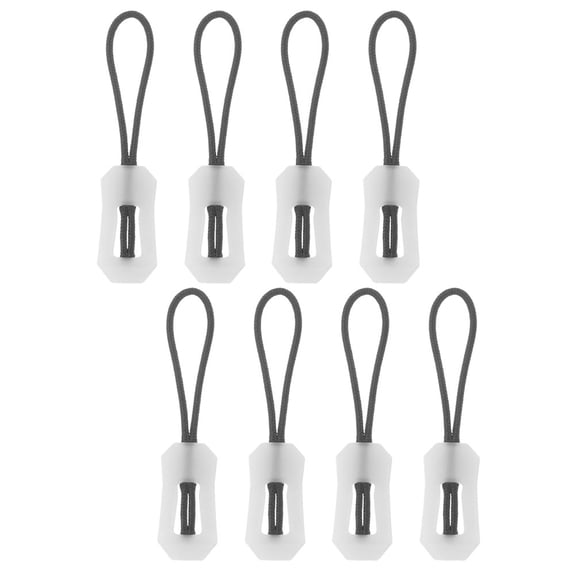ULTNICE 8Pcs Zipper Pull Tab Replacement TPU Zipper Pulls for Purse Zippers White Waterproof Night Use