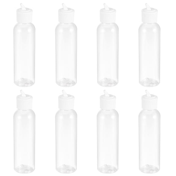 ULTNICE 8Pcs White Subpackaging Bottle Refillable Plastic Travel Storage Bottle