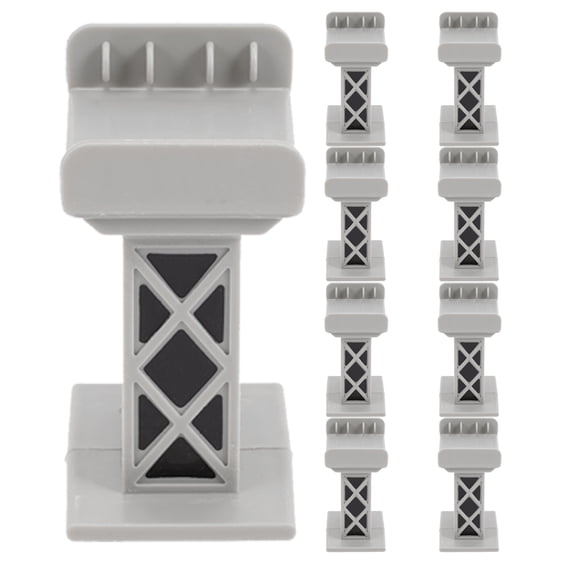 ULTNICE 9Pcs Toy Train Bridge Supports Grey Plastic for Railway Accessories in Hand-on Ability Development