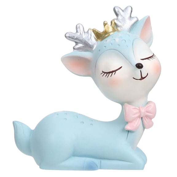 ULTNICE Adorable Pink Resin Deer Statue Craft Decor Home Car Ornament Present For Family Friends Desktop Decoration