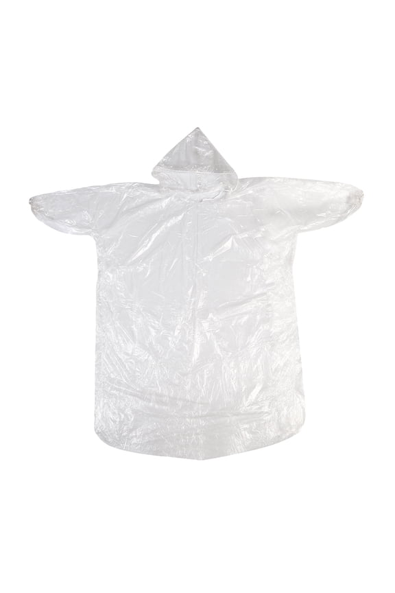 Adult Disposable Raincoat with Hood Windproof Portable PE Rain Coat for Protection Use Lightweight Packable One Size Fits Most
