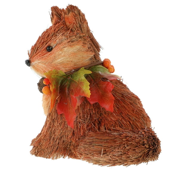 ULTNICE Animal Statue Wooden Fox Figurine Decorative Figurine Statue Fall Table Decor Christmas Ornament Wooden Fox Statue Cupcake Ornaments Cupcake Toppers
