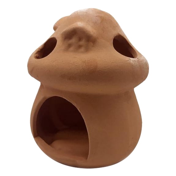 ULTNICE Aquarium Ornament Hideout Fish Spawning Can Pottery Light Brown for Fish Enthusiasts 1Pcs