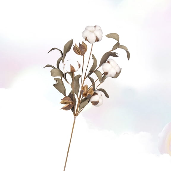 ULTNICE Artificial Flowers Mixed Dried Cotton Stems Wedding Decoration Floral Wire 1Pcs
