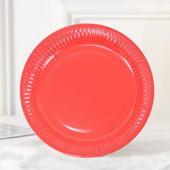 ULTNICE 60Pcs Disposable Paper Plates Round Yellow Cake Paper Plates for Celebration