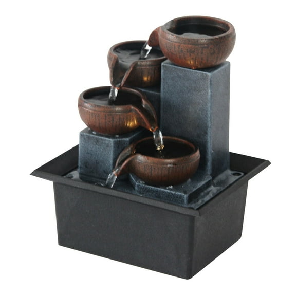 ULTNICE Assorted Color Plastic Lighthouse Fountain for Home Office Decor with US Plug 6.5 Inch