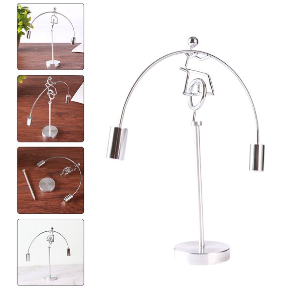 ULTNICE Balancing Apparatus Ornamental Unicycle Man Silver 1 Set