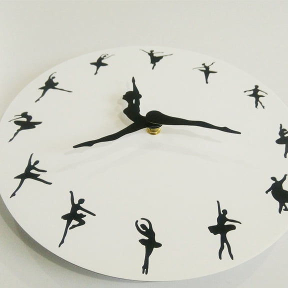 ULTNICE Ballet Creative Wall Clock Acrylic Time Telling Home Decor 1Pcs