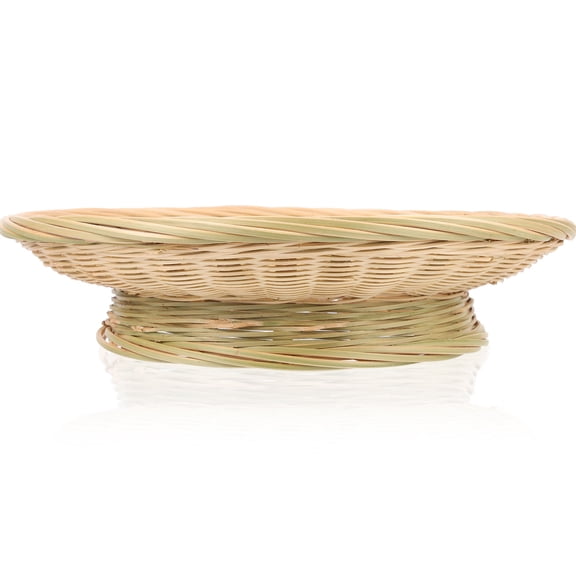 ULTNICE Bamboo Snack Tray for Serving Dried Fruits Nuts Candy with Natural Style Light Yellow