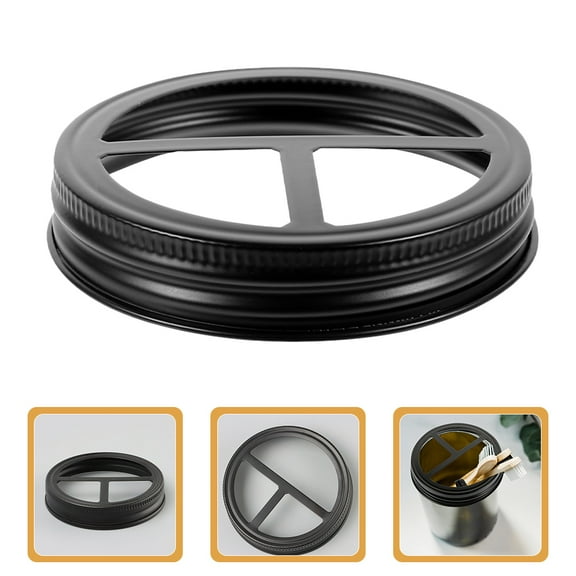 ULTNICE Bathroom Storage 4Set Jar Toothbrush Holder Lid Black 304 Stainless Steel Metal Design