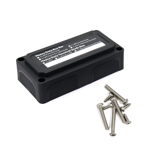 ULTNICE Black Heavy Duty Bus Bar Power Distribution Block with Cover for Car and Boat High Current 300A