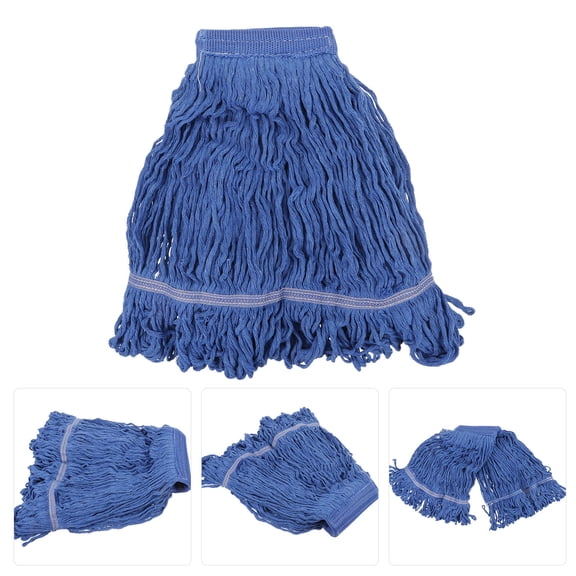 ULTNICE Business Use 1Pcs Mop Head Replacement Blue Cotton Yarn Polyester Heavy Duty Mop Head Refills