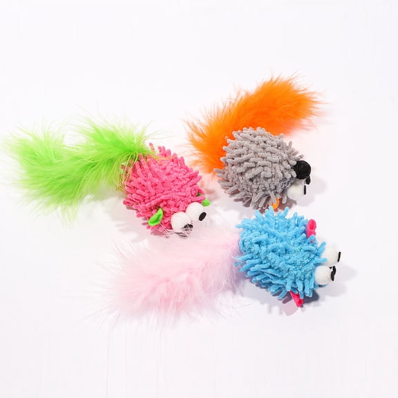 ULTNICE  Adorable Cat Teaser, Mouse Design, Multi-Color Fleece, Encourages Exercise, 3Pcs