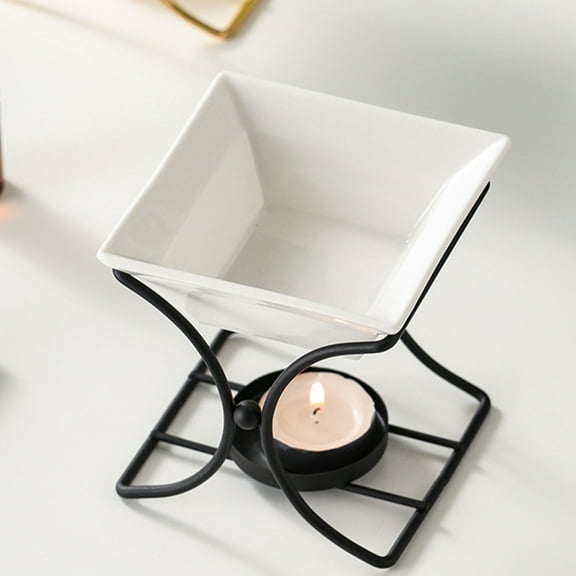 ULTNICE Ceramic Wax Melt Warmer 1 Set Black Iron Ceramic Scented Wax Melt Burner For Home Users