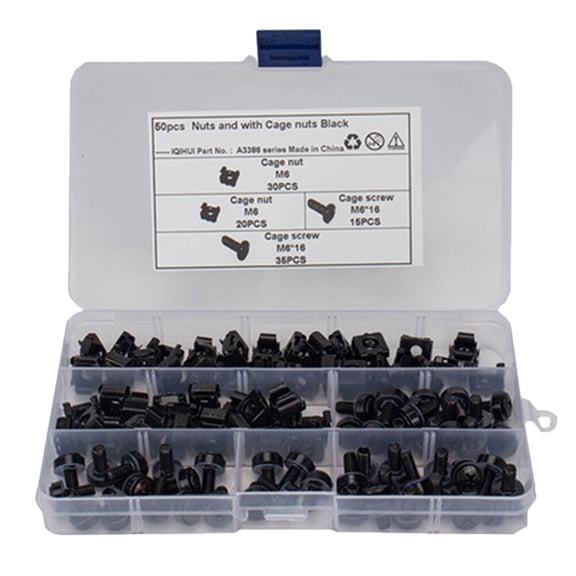 ULTNICE Chassis Screws Rack Server Cabinets Screws for Server Cabinet Square Black 1X1X1CM