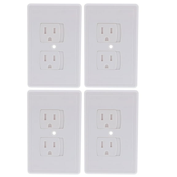 ULTNICE Child Safety Plug Socket Covers 4Pcs for Electric Shock Protection and Home Safety in White Square Abs