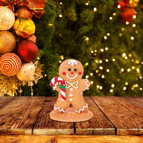 ULTNICE Christmas Ornaments Gingerbread Chocolate Resin Table Centerpiece for Friends 1Pcs