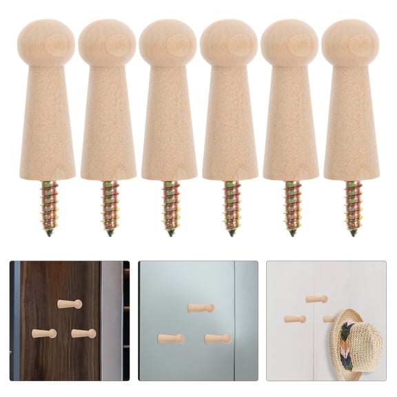 ULTNICE Wooden Wall Hooks for Home Use Solid with Natural Finish Small Decorative Spiral Motion Hooks 1 Set