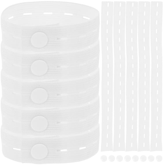 ULTNICE 50Pcs White Clothes Storage Strap with Button for Closet and Drawer Organization