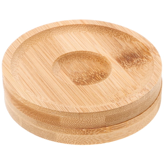 ULTNICE Bamboo Coasters Round Elegant Design 2Pcs 3.7X3.7X0.4In